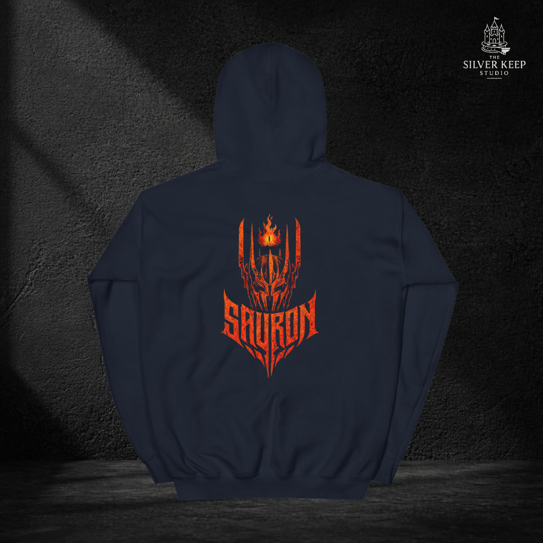 Sudadera Sauron Bordada | El Señor de los Anillos | Sudadera Oscura Fantasía | Eye of Sauron Hoodie | Regalo LOTR