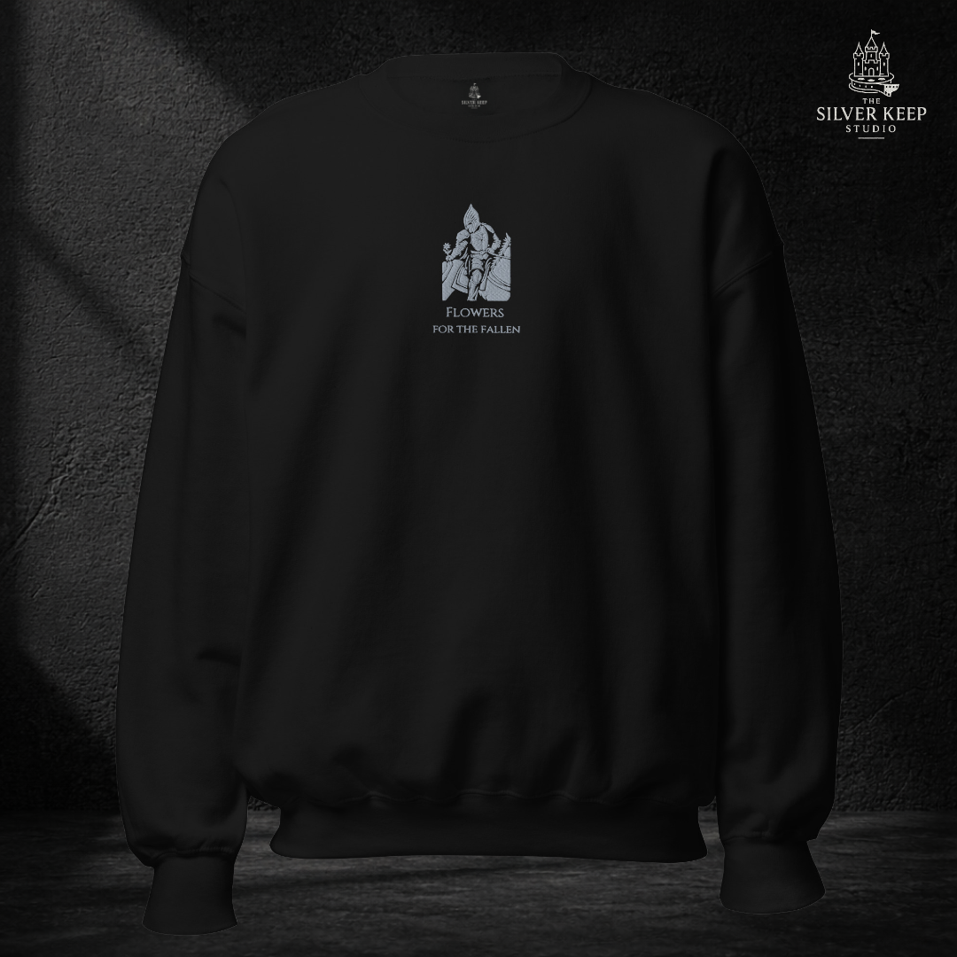 Flowers for the Fallen Hoodie | Fantasía Épica | Regalo inspirado en El Señor de los Anillos | Ropa de Cine Fantástico