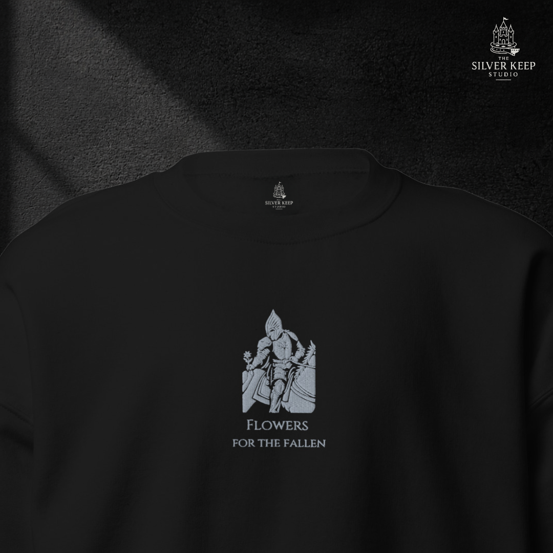 Flowers for the Fallen Hoodie | Fantasía Épica | Regalo inspirado en El Señor de los Anillos | Ropa de Cine Fantástico